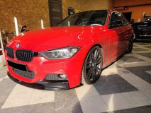 Сплиттер переднего М-бампера для BMW 3-series. Черный глянцевый
