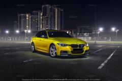 Сплиттер переднего М-бампера для BMW 3-series. Черный глянцевый