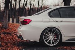Накладки под задний бампер (мини-лезвия) для BMW 3-series (F30) Черный матовый
