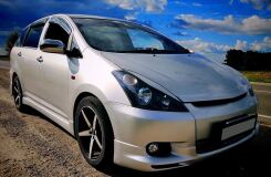 Реснички на фары для Toyota Wish ANE10 узкие, простая оптика