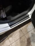 Накладки на внутренние пороги дверей (со скотчем) для Skoda Octavia A7 2012-2017 (III дорестайлинг), Octavia A7 2016-2020 (рестайлинг)