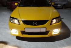 Реснички на фары для Mazda Familia BJ5W рестайлинг 2000-2003