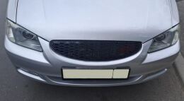 Решетка радиатора Hyundai Accent (плетенка) ЧЕРНЫЙ (вар.2)