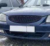 Решетка радиатора Hyundai Accent (плетенка) ЧЕРНЫЙ (вар.2)
