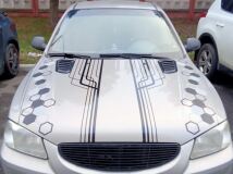 Решетка радиатора Hyundai Accent (полоски) Черный лак