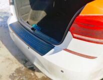 Накладка на задний бампер со скотчем для Volkswagen Polo VI 2020-2022