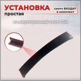 Накладка на задний бампер (чёрное тиснение, ABS) со скотчем для RENAULT DUSTER 2012- D4-2