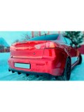 Накладка на задний бампер (диффузер) под одну трубу ШАГРЕНЬ для Mitsubishi Lancer 10