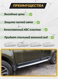 Защитные накладки на двери УЗКИЕ (со скотчем) для Renault Duster I (2010-2021) молдинги дверей