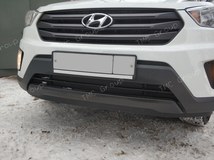 Зимняя заглушка решетки переднего бампера Hyundai Creta I 2016-