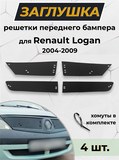 Зимняя заглушка решетки радиатора и решетки переднего бампера Renault Logan 2004-2010