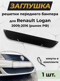 Зимняя заглушка решетки переднего бампера Renault Logan 2009-2016 рынок РФ