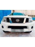 Зимняя заглушка решётки переднего бампера Nissan Pathfinder 2011-2013 (R51 рестайлинг)