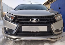 Зимняя заглушка решётки переднего бампера Lada (ВАЗ) Vesta 2015-н.в., Vesta SW 2018-