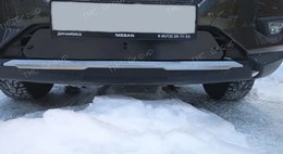 Зимняя заглушка решётки переднего бампера (БЕЗ ПАРКТРОННИКОВ) Nissan X-trail 2015-2016 (Т32)