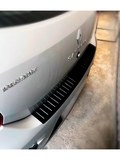 Накладка на задний бампер (черное тиснение) (со скотчем) Renault SANDERO/ SANDERO Stepway c 2014 <(н/г)(АО) (ft) S2-3