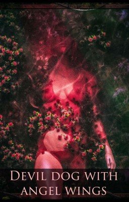 Devil dog with angel wings.