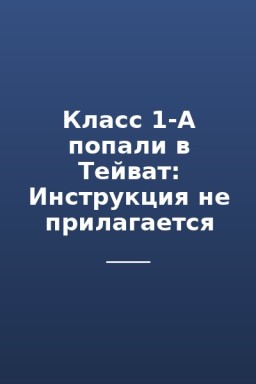 Класс 1-А попали в Тейват: Инструкция не прилагается