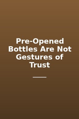 Pre-Opened Bottles Are Not Gestures of Trust