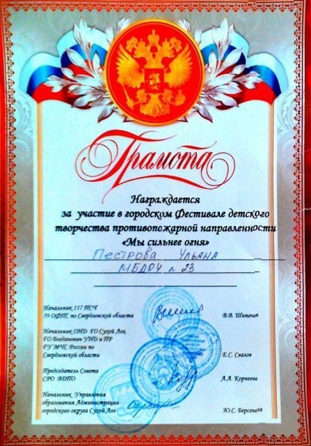 Городской Фестиваль детского творчества противопожарной направленности Мы сильнее огня 2021г