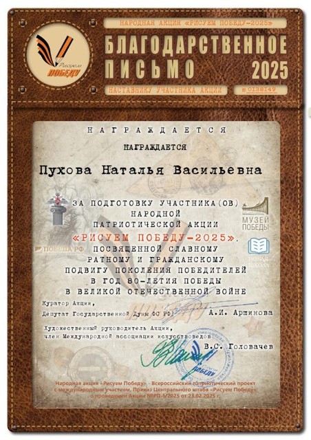 ВСероссийская Патриотическая акция Рисуем Победу-2025, 2025г.