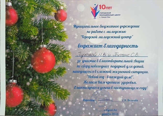 Благотворительная акция по сбору новогодних подарков для детей "Новый год в каждый дом!", 2022г