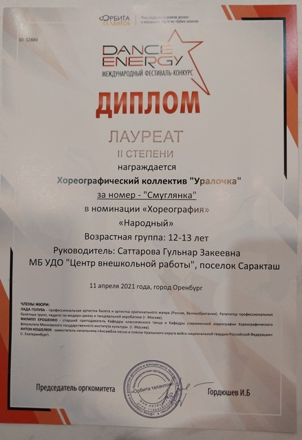 Хореографический ансамбль "Уралочка" 2021 год