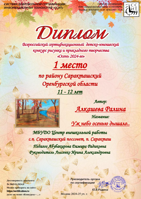 Алкашева Ралина