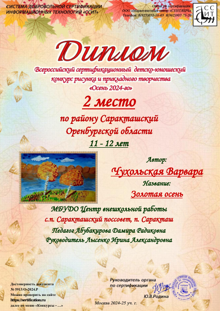 Чухольская Варвара