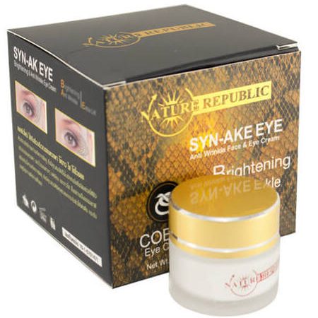 Змеиный крем от морщин вокруг глаз с эффектом ботокса Syn Ake Nature Republic 15 мл