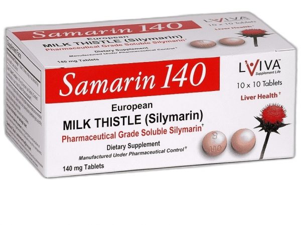 Гепатопротектор для очищения, лечения и защиты печени Самарин 140 мг 30 или 100 таблеток