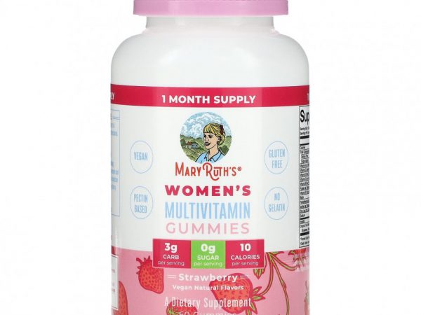 MaryRuth Organics, Мультивитаминные жевательные мармеладки для женщин, с клубникой, 60 жевательных таблеток