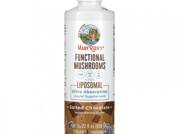 MaryRuth Organics, Functional Mushrooms Liposomal, соленый шоколад, 450 мл (15,22 жидк. Унции)