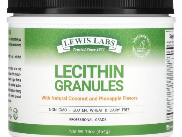 Lewis Labs, Lecithin Granules, Natural Coconut and Pineapple, 16 oz (454 g)