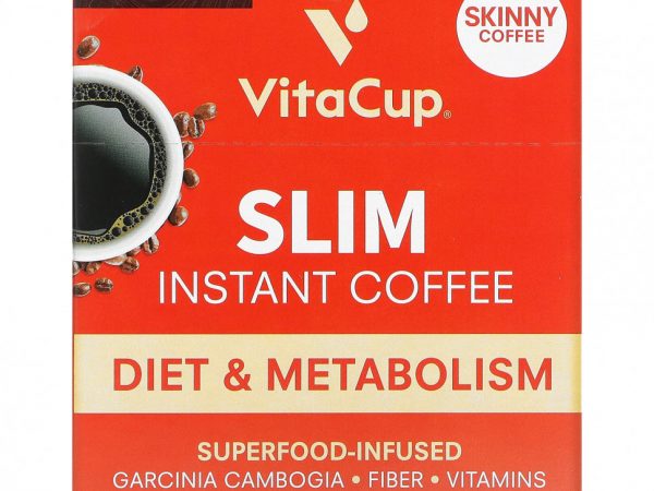 VitaCup, Растворимый кофе Slim, средней темной обжарки, 10 палочек для еды, по 3,7 г (0,13 унции) каждый