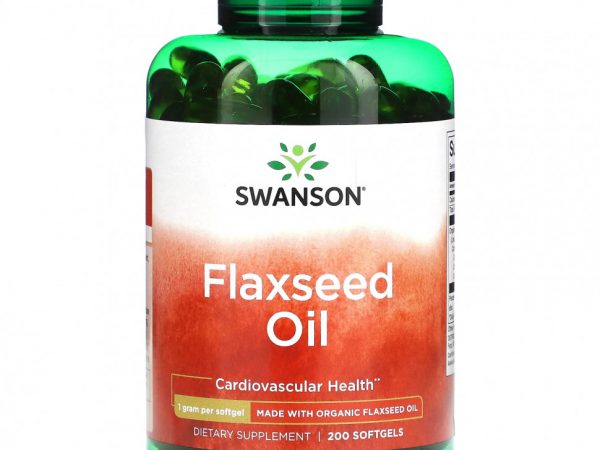 Swanson, Льняное масло, 1 г, 200 капсул
