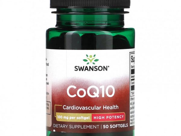 Swanson, Коэнзим Q10, высокая эффективность, 100 мг, 50 мягких таблеток