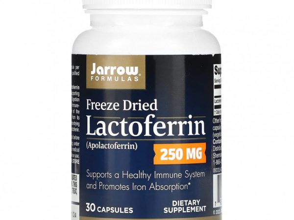 Jarrow Formulas, Лактоферрин, сублимированный, 250 мг, 30 капсул