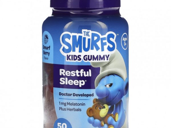 The Smurfs, детские жевательные таблетки, для спокойного сна, для детей от 3 лет, ягодный вкус, 50 жевательных таблеток