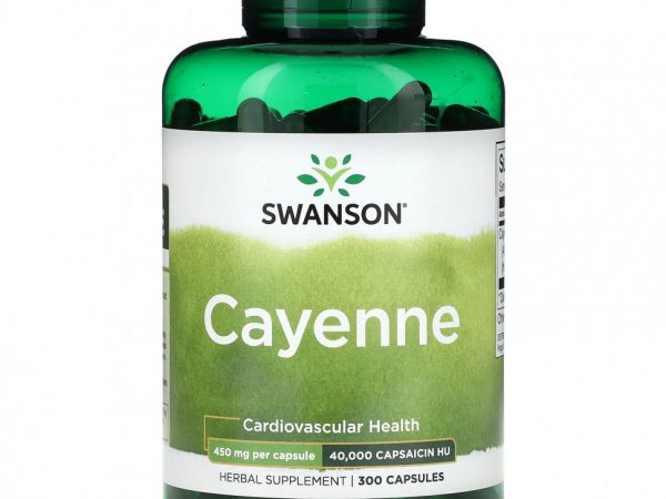 Swanson, Кайенский перец, 450 мг, 300 капсул