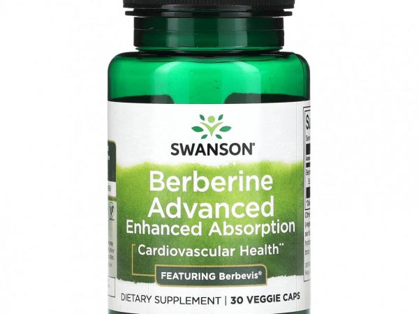 Swanson, Улучшенное усвоение берберина, 30 растительных капсул