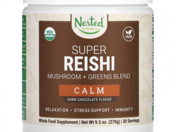 Nested Naturals, Супер рейши, успокаивающий, темный шоколад, 270 г (9,5 унции)