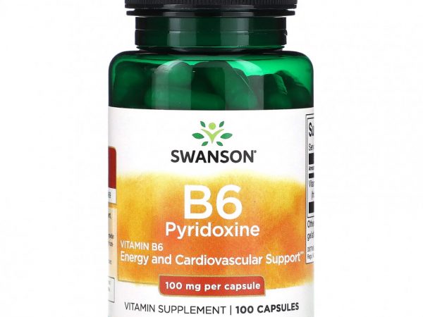 Swanson, Пиридоксин B6, 100 мг, 100 капсул
