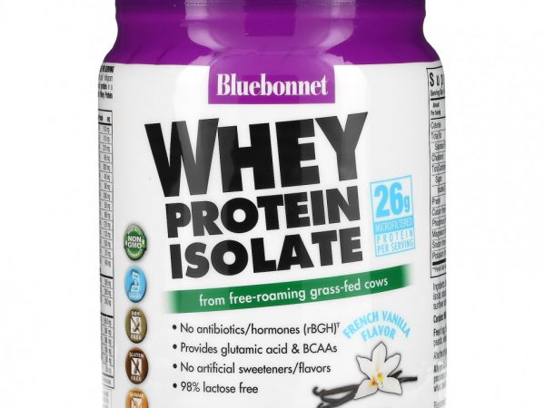 Bluebonnet Nutrition, Изолят сывороточного протеина, французская ваниль, 1 фунт (462 г)