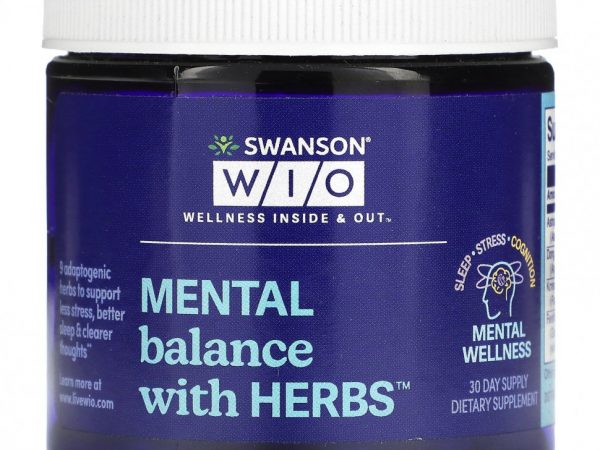 Swanson WIO, Mental Balance с травами, 30 капсул