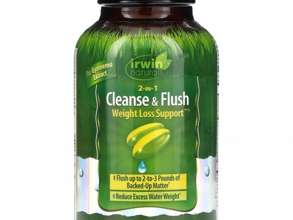 Irwin Naturals, 2-в-1 очищение и поддержка для снижения веса, 60 желатиновых капсул