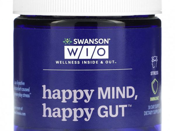 Swanson WIO, Happy Mind, Happy Gut, 30 вегетарианских капсул