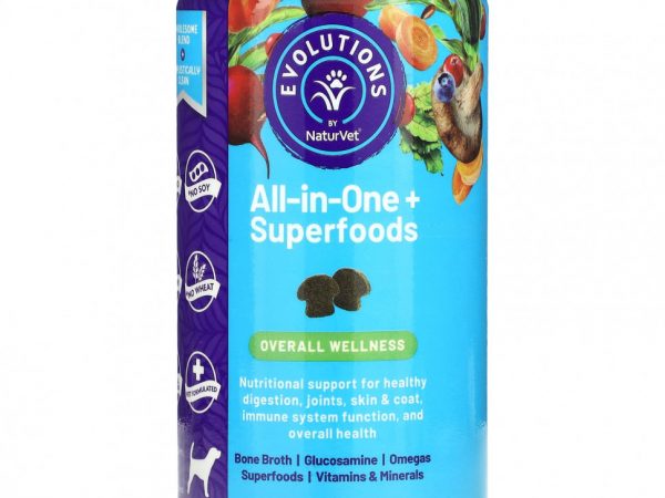 NaturVet, Универсальное средство + суперфуды, для собак, 90 жевательных таблеток, 225 г (7,9 унции)