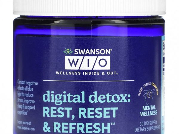 Swanson WIO, Цифровая детоксикация: Rest, Reset & Refresh, 30 мягких таблеток