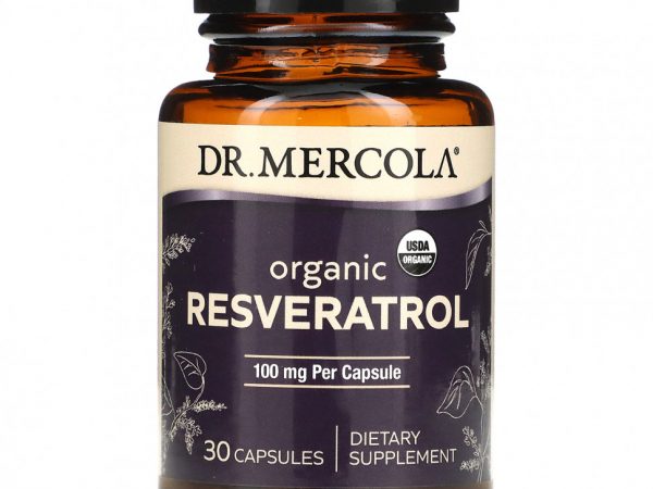 Dr. Mercola, Органический ресвератрол, 100 мг, 30 капсул